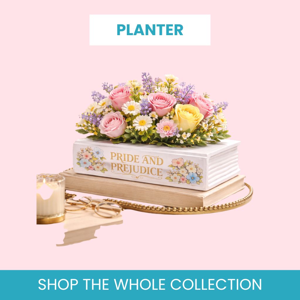SajaaDo White Book Planter Pot