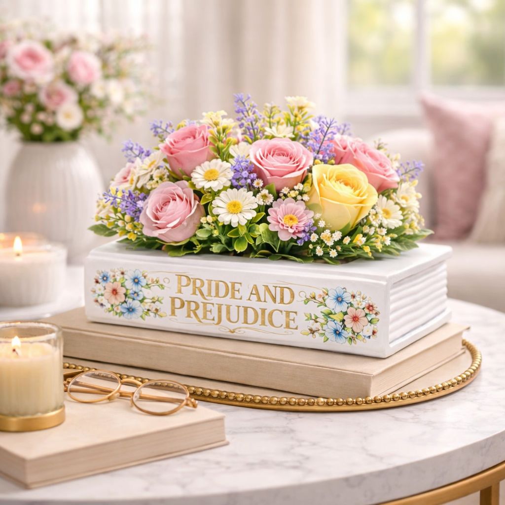 SajaaDo White Book Planter Pot