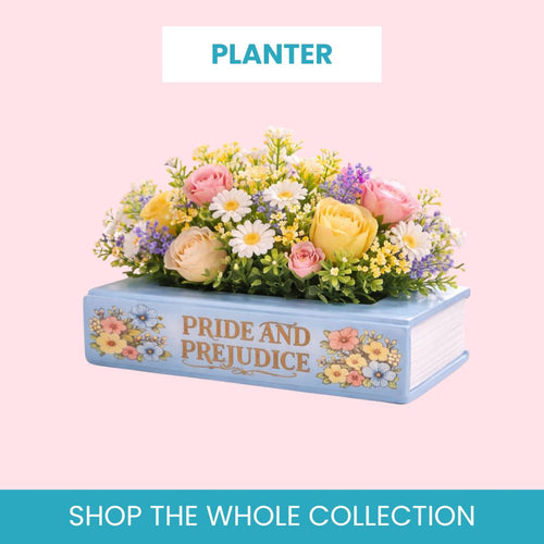 SajaaDo Bubblegum Blue Book Planter Pot